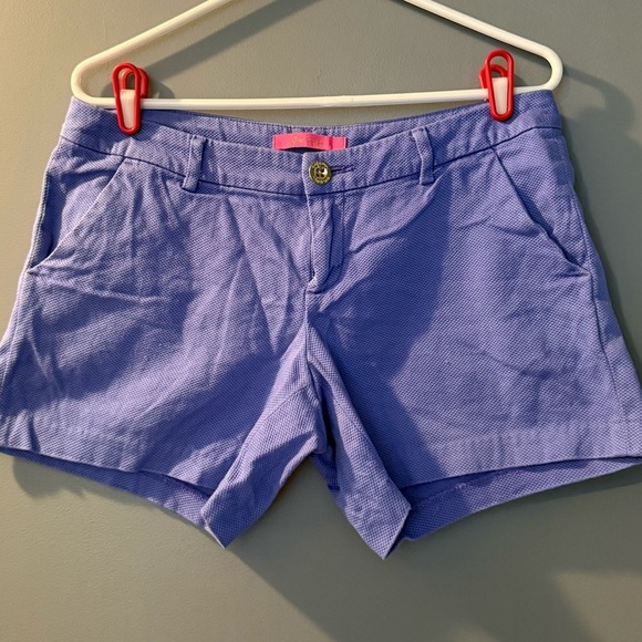Lilly Pulitzer Callahan Shorts Women's Sz 4 Textured Purple Pockets Belt Loops - Picture 1 of 5